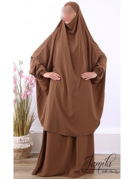 Jilbab 2 pièces jupe Marron...