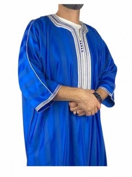Gandoura marocaine Bleu Roi...
