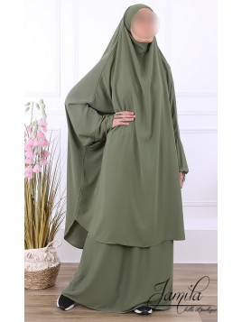 Jilbab 2 pièces jupe Kaki...
