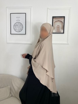 Khimar 2 voiles Taupe clair...