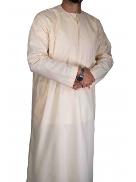 Qamis Emirati Blanc Cassé -...