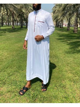Qamis Eden Blanc - bicolore...