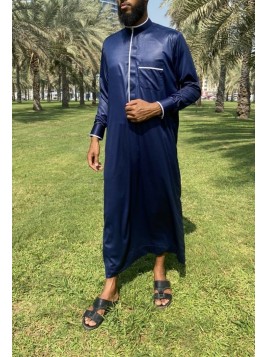 Qamis Eden Bleu marine -...