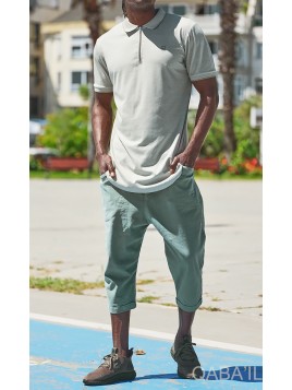 Polo Zip up - vert clair -...