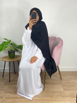 Hijab mousseline opaque noir