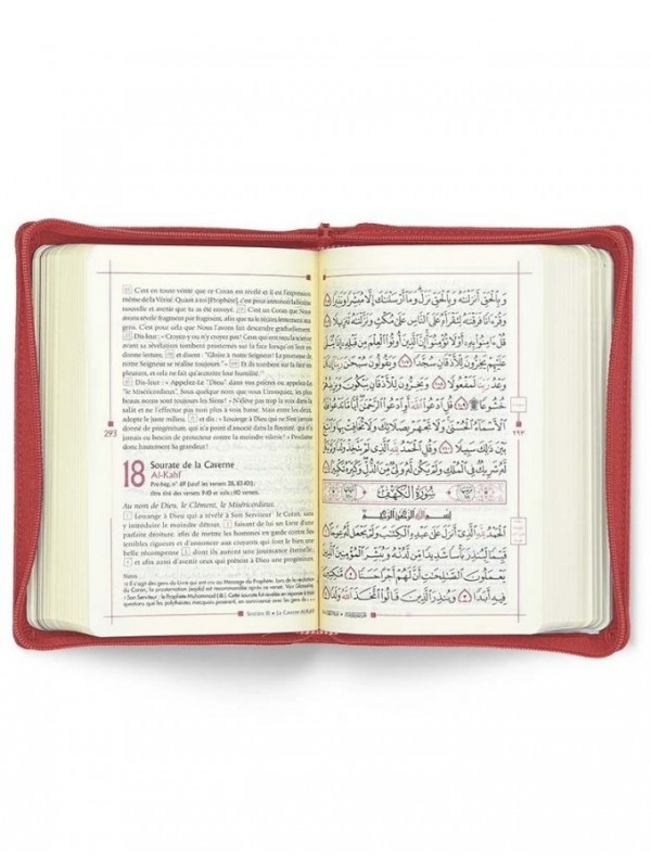 Le Noble Coran Poche avec ZIP - Arabe/Français - Vert