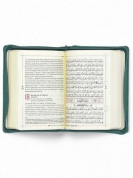 Le Noble Coran Poche avec ZIP - Arabe/Français - Vert