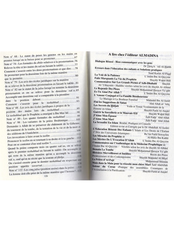 La description de la prière du Prophète du takbîr au taslim