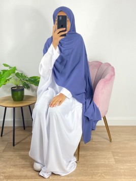 Hijab soie de médine bleu...