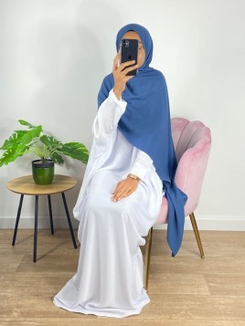 Hijab soie de médine bleuet...