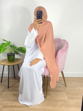 Hijab soie de médine saumon