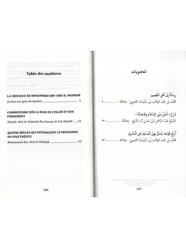 TROIS LIVRES DANS LA CROYANCE