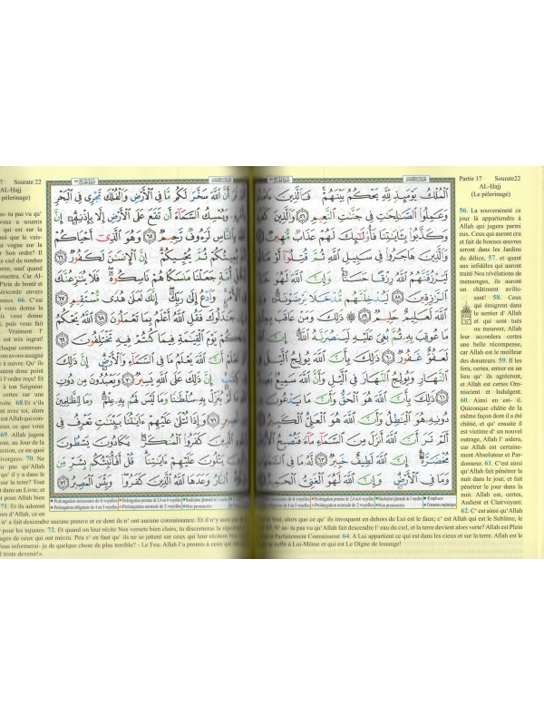 CORAN AL-TAJWID AVEC TRADUCTION DES SENS EN FRANCAIS 