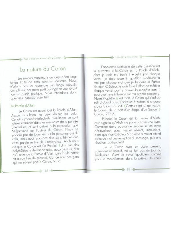 Ma relation avec le Coran, un art de vivre - Yaqoub El Moumi - Edition Al Hadith