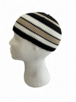 Chéchia Bonnet noir beige ref7