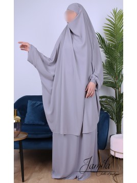 Jilbab 2 pièces jupe Gris...