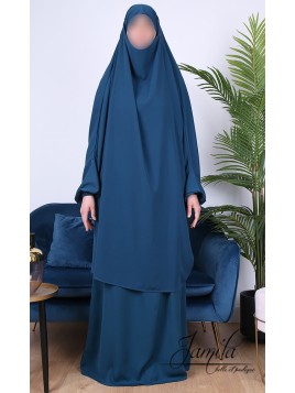Jilbab 2 pièces jupe Bleu...