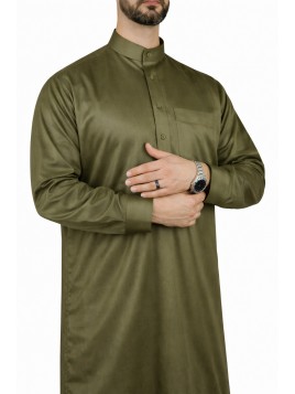 Qamis Saoudien kaki - Satiné
