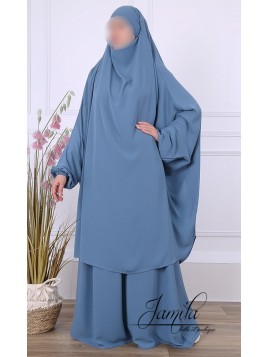 Jilbab 2 pièces jupe Bleu...