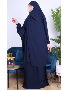 Jilbab 2 pièces jupe Bleu...